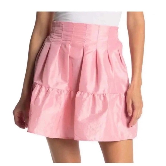 NWT Topshop Taffeta Lantern Mini Skirt in Pink - Picture 2 of 4